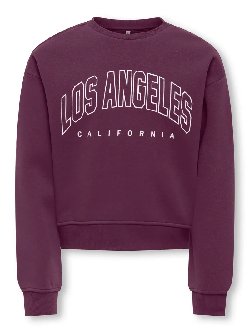 Kids Only Girls, Sweater CREW, Mauve Wine Los Angeles - California