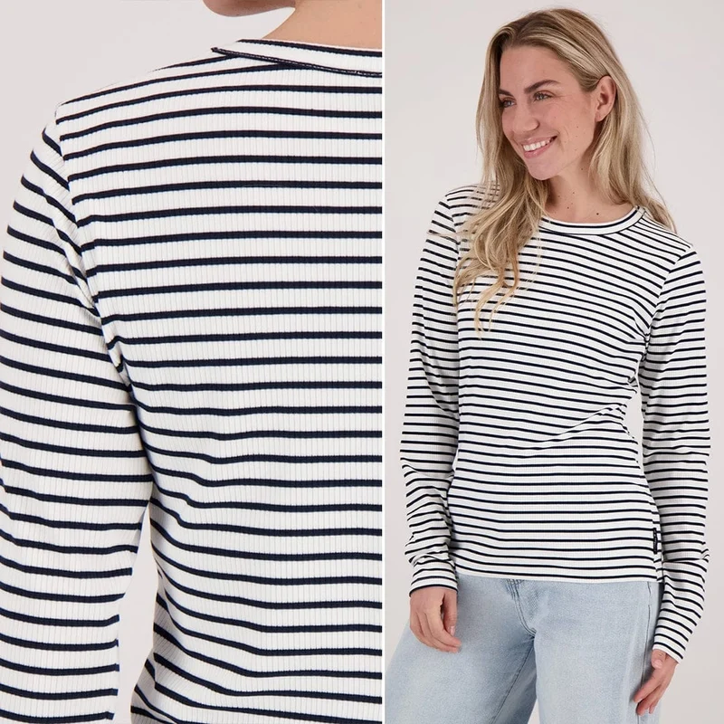 Top Jaylin | Donkerblauw/Porselein wit