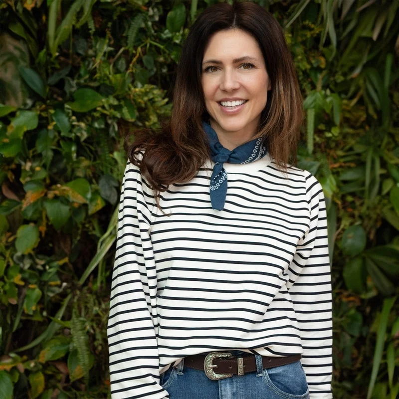 Sweater Livia | Porselein Wit / Donkerblauw