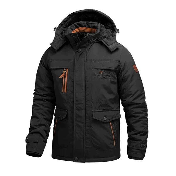 Winterjas Heren Fleece Gevoerd met Verstelbare Capuchon en Wind