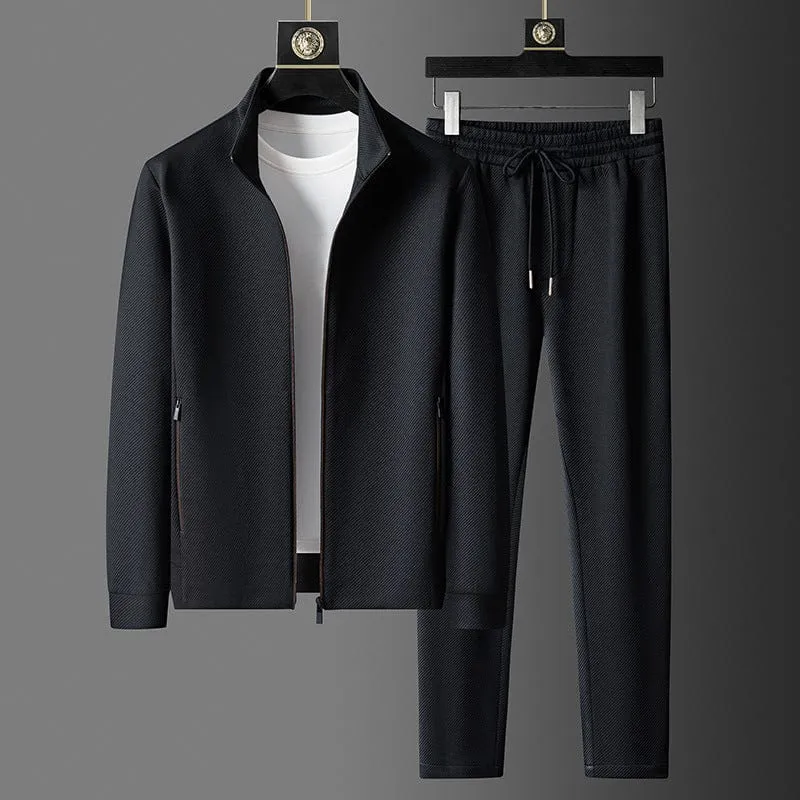 Set Heren van Zachte Ademende Stof en een Jas met Rits en Broek