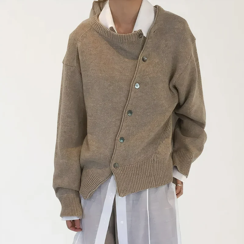 Vest Dames Gebreid met Asymmetrische Zoom en Zachte Warme Stof