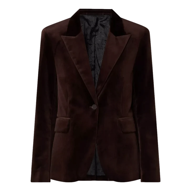 Zadig & Voltaire Blazer Vaska Velvet Donkerbruin - Match Laren