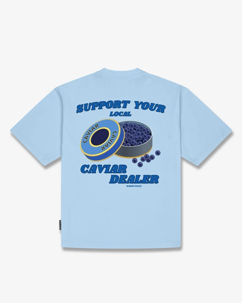BARON FILOU T-SHIRT CAVIAR DEALER OVERSIZED L-BLAUW