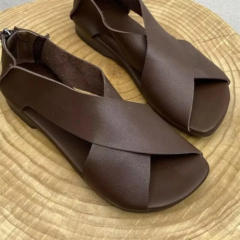 Lederen sandalen vrouw