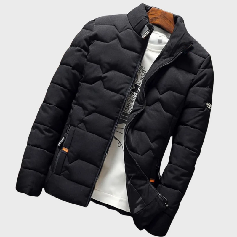 Winterjas Heren Puffer met Opstaande Kraag en Winddicht Ontwerp