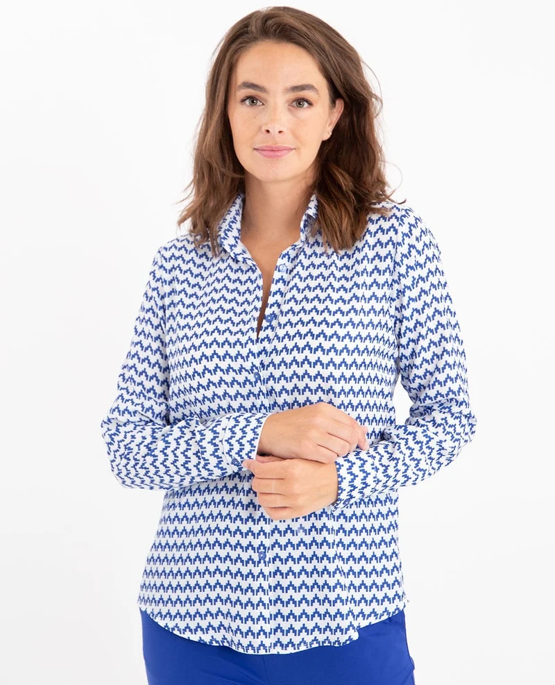 Blouse Perfecte | Royal Blue/Blanc