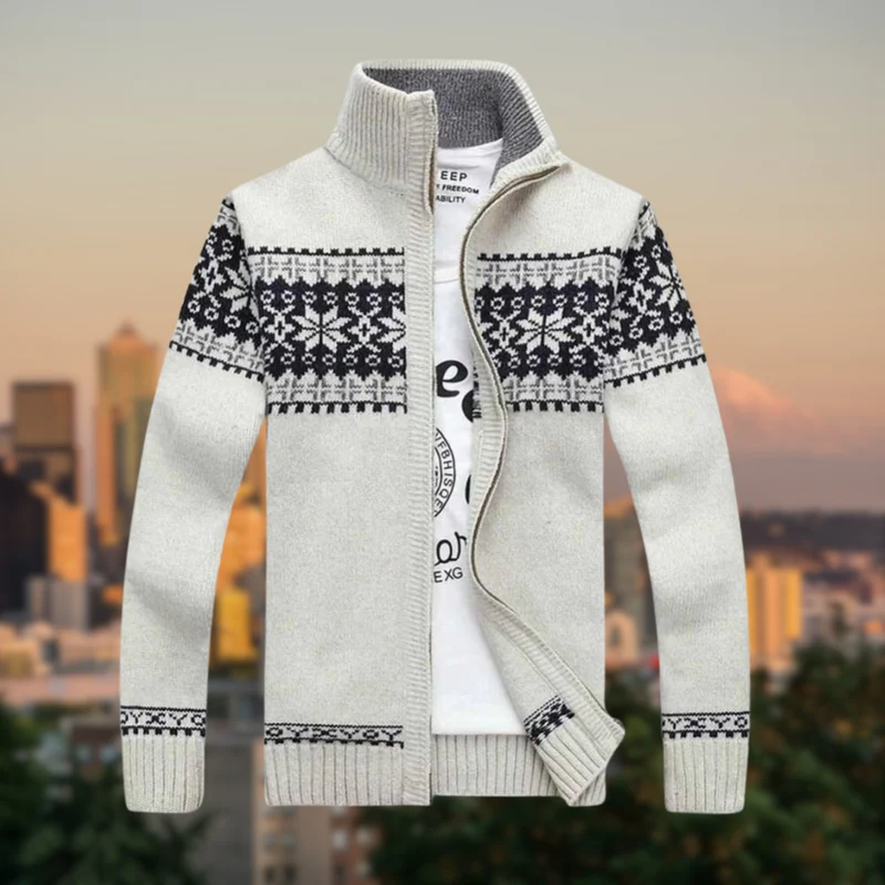 Cardigan Heren met Hoge Hals van Eersteklas Gebreide Stof en Warmte