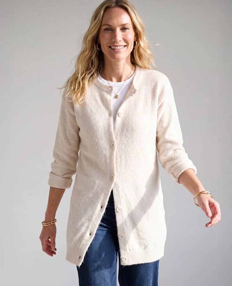 Veste Mara Longue | Ecru Melange