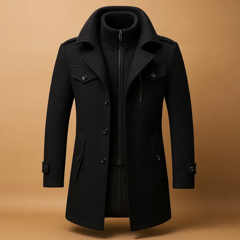 Tweedelige winterjas met slanke pasvorm voor heren | Olivier