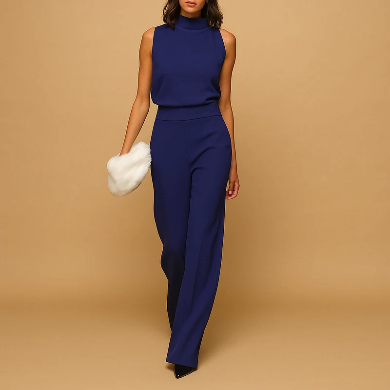 Chique jumpsuit met wijde pijpen voor dames | Isabelle