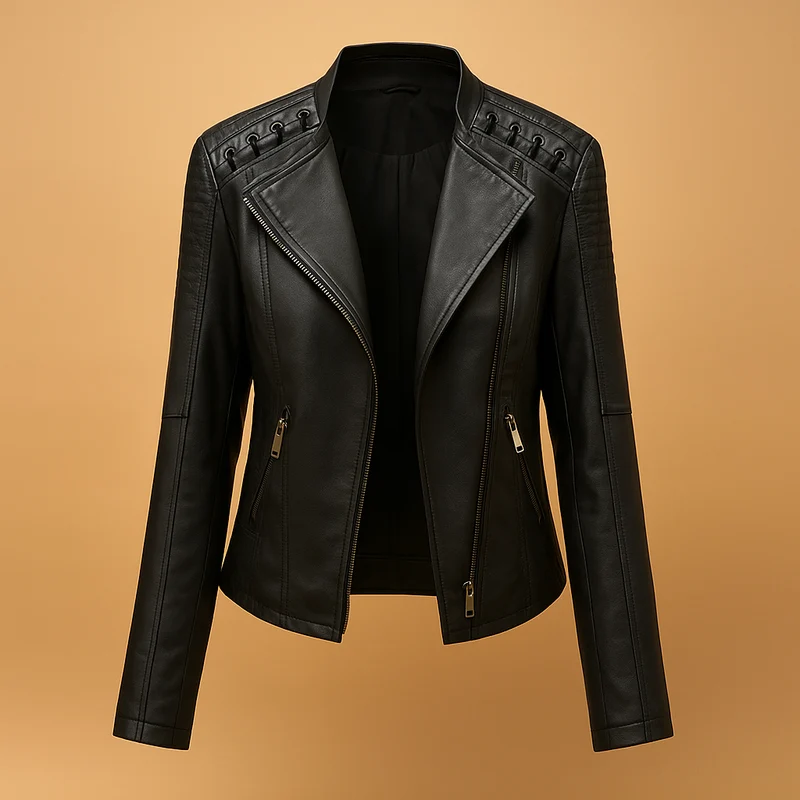 Damesjack met opstaande kraag en ritsdetails | Mireille