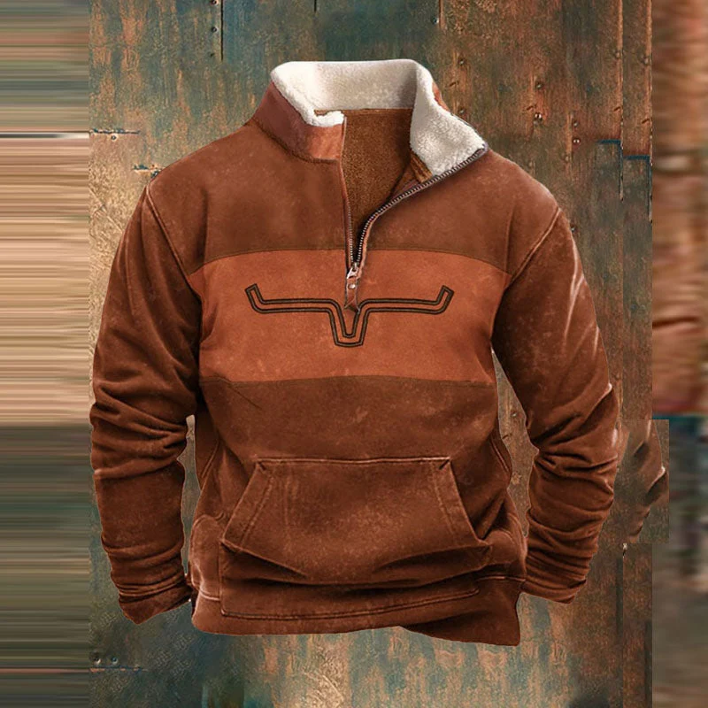 Fleece Trui Heren met Kangoeroezak en Knusse Isolerende Pasvorm