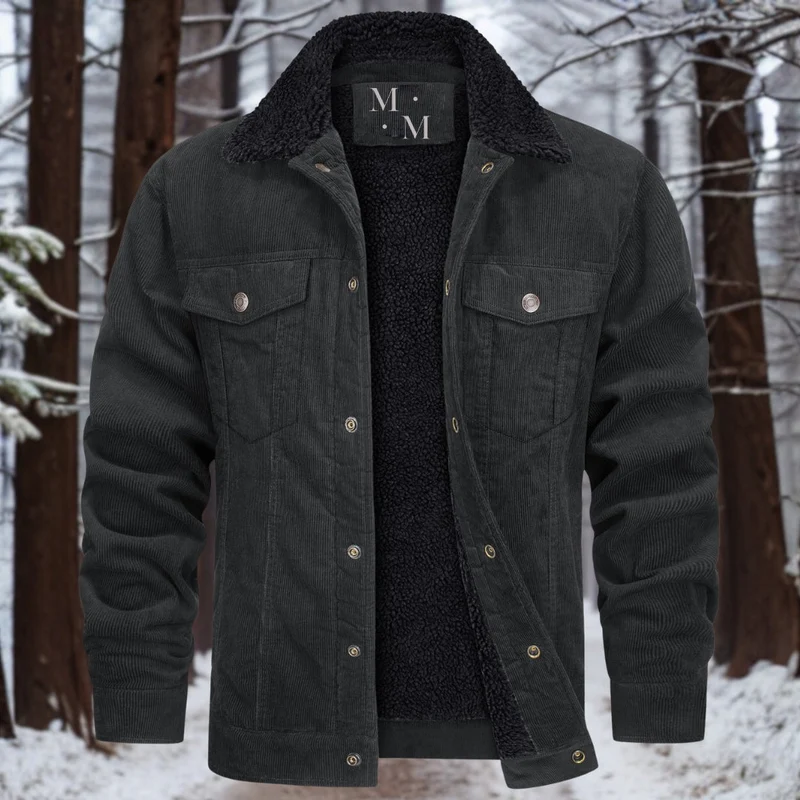 Winterjas Heren Corduroy met Zachte Fleece Voering en Isolatie