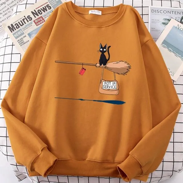 Trui Dames met Ronde Hals Grafische Print en Geribbelde Boorden