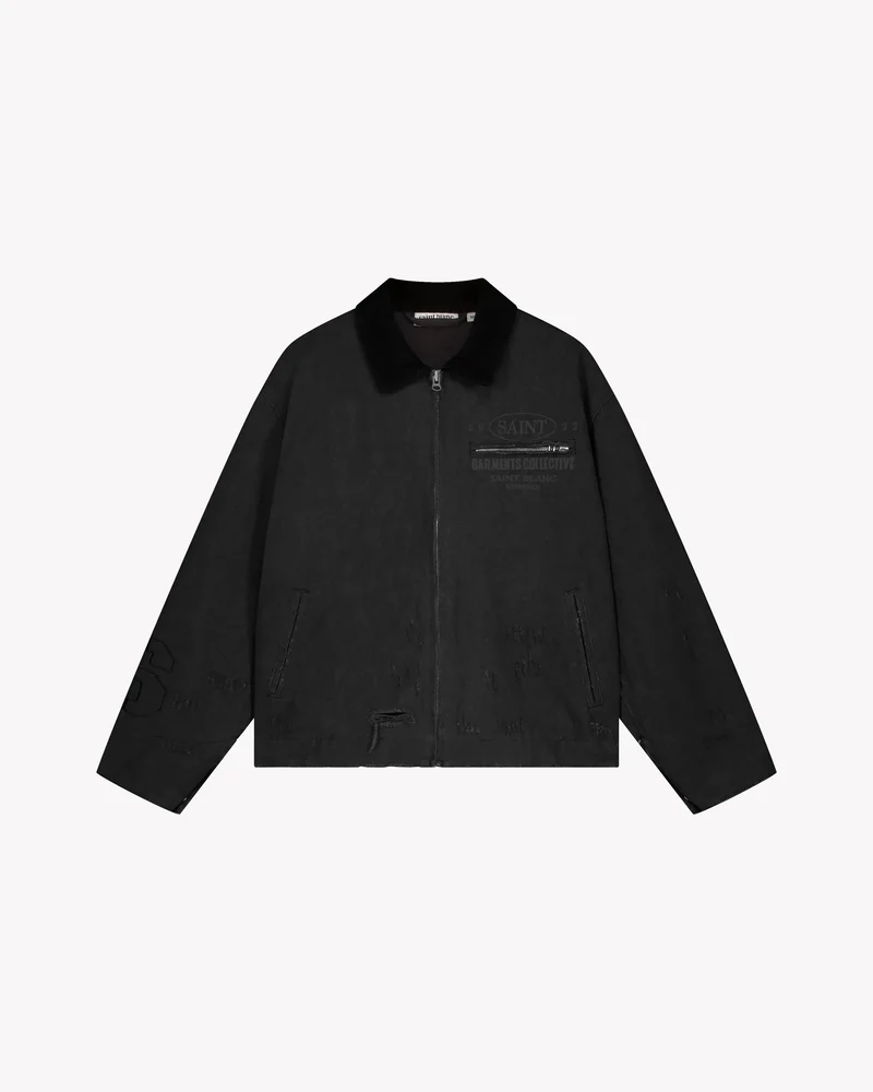 Saint Blanc JAS GARMENTS COLLECTIEVE DISTRESSED JACKET ZWART