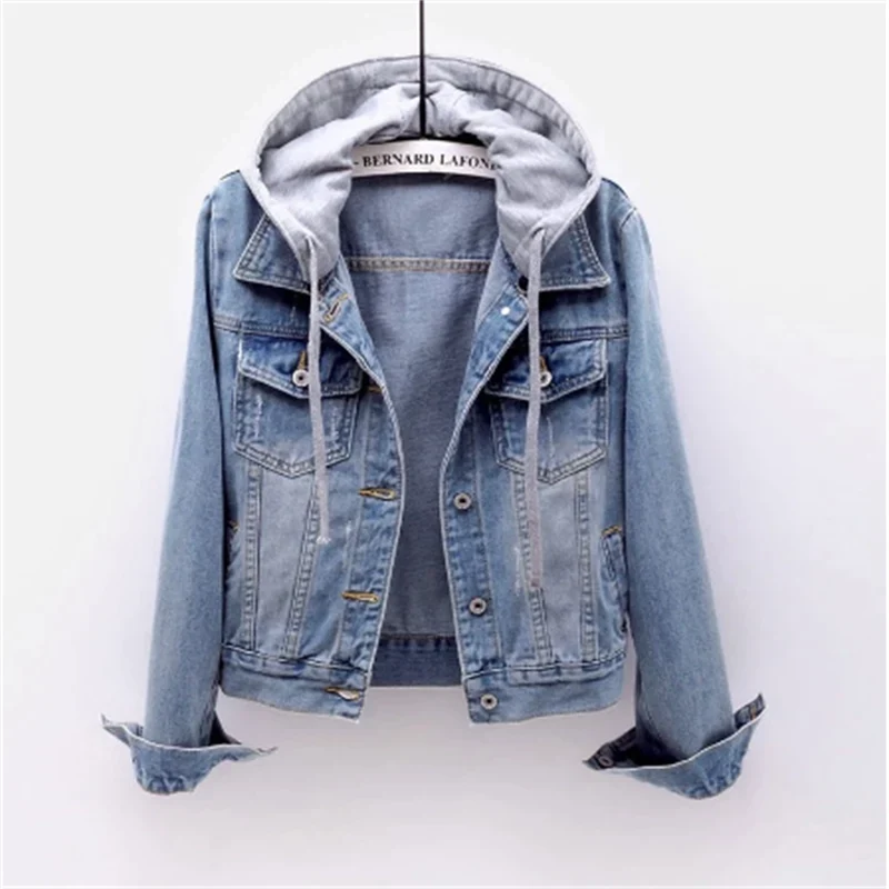 Tussenjas Dames met een Capuchon en Duurzaam Denim van Hoge Kwaliteit