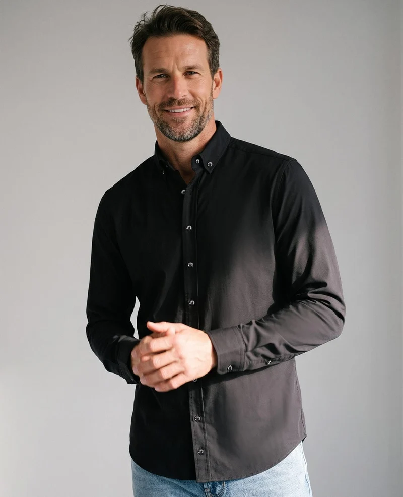 Button Down Shirt Homme Travel | Zwart