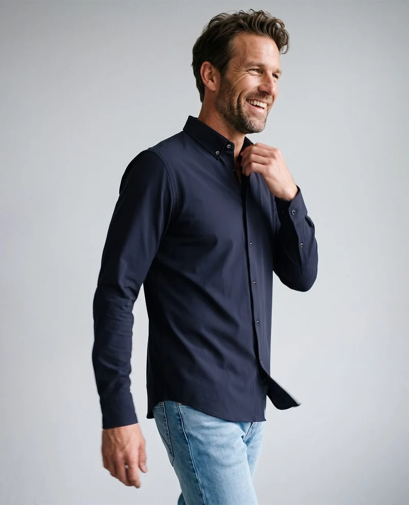 Button Down Shirt Homme Travel | Donkerblauw