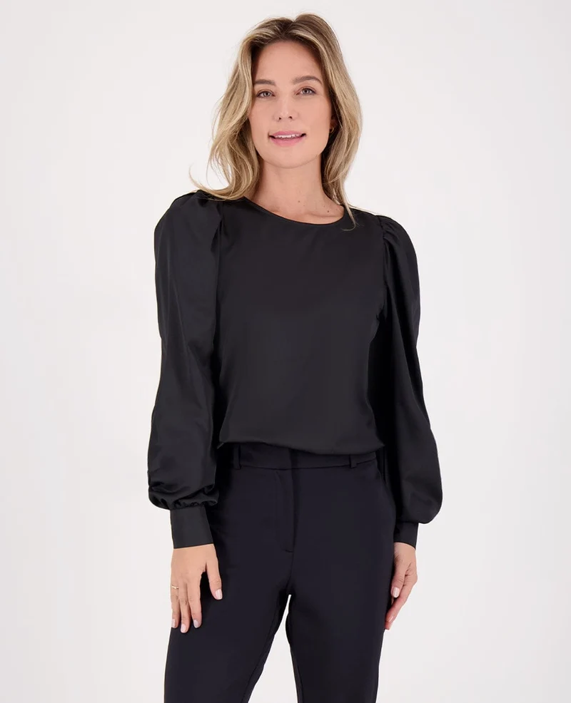 Top Madeleine Satin | Zwart