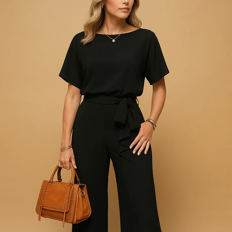 Nina | Elegante getailleerde jumpsuit met losvallende mouwen voor dames