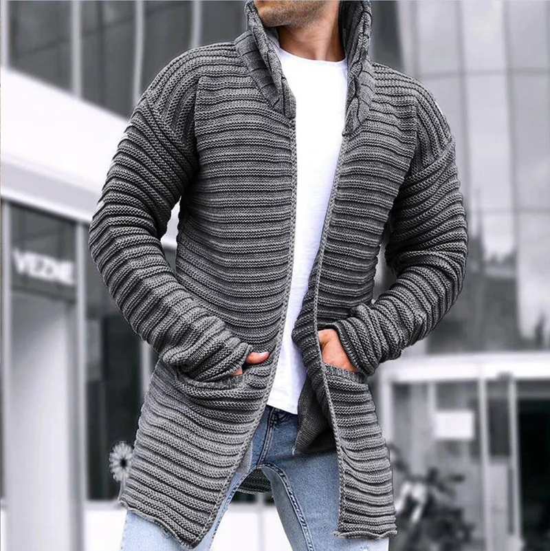 Cardigan Heren Gebreid met Opstaande Kraag en Comfortabele Pasvorm
