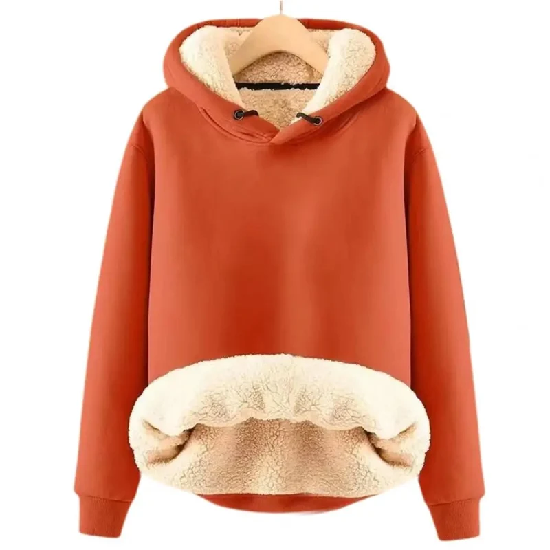 Trui Dames van Eersteklas Sherpa Fleece met een Capuchon en Zakken
