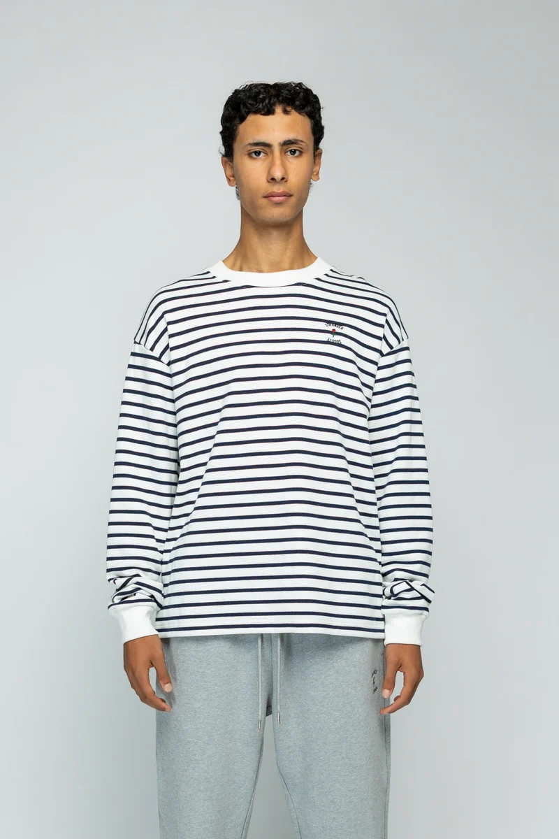 STRANGER SOCIETY SWEATER CREW LOGO LONGSLEEVE D-BLAUW
