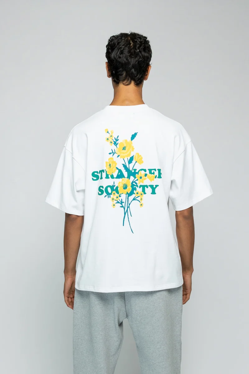 STRANGER SOCIETY T-SHIRT BOLD BOUQUET T-SHIRT WIT