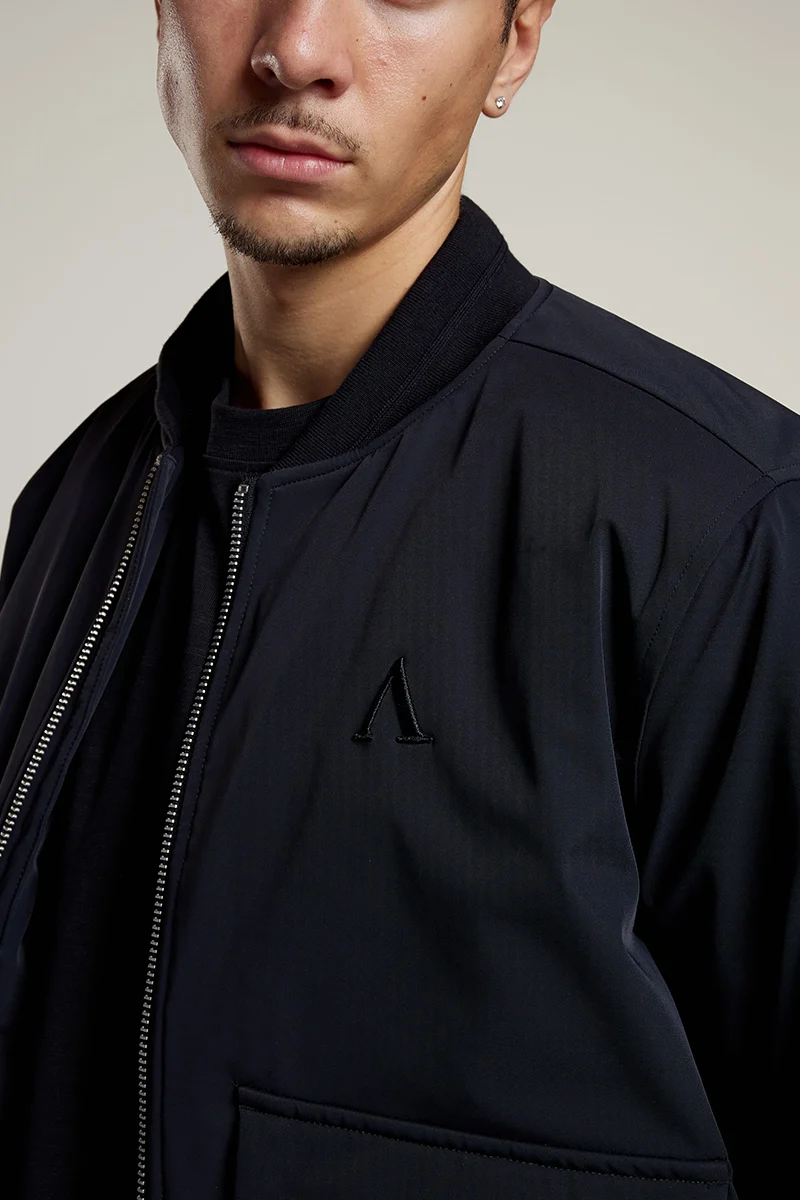 AEDEN JAS DARNEL BOMBER JACKET ZWART