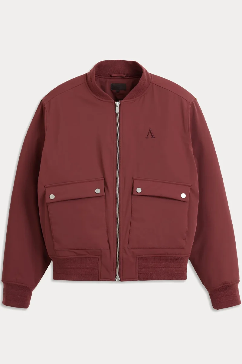 AEDEN JAS DARNEL BOMBER JACKET BORDEAUX