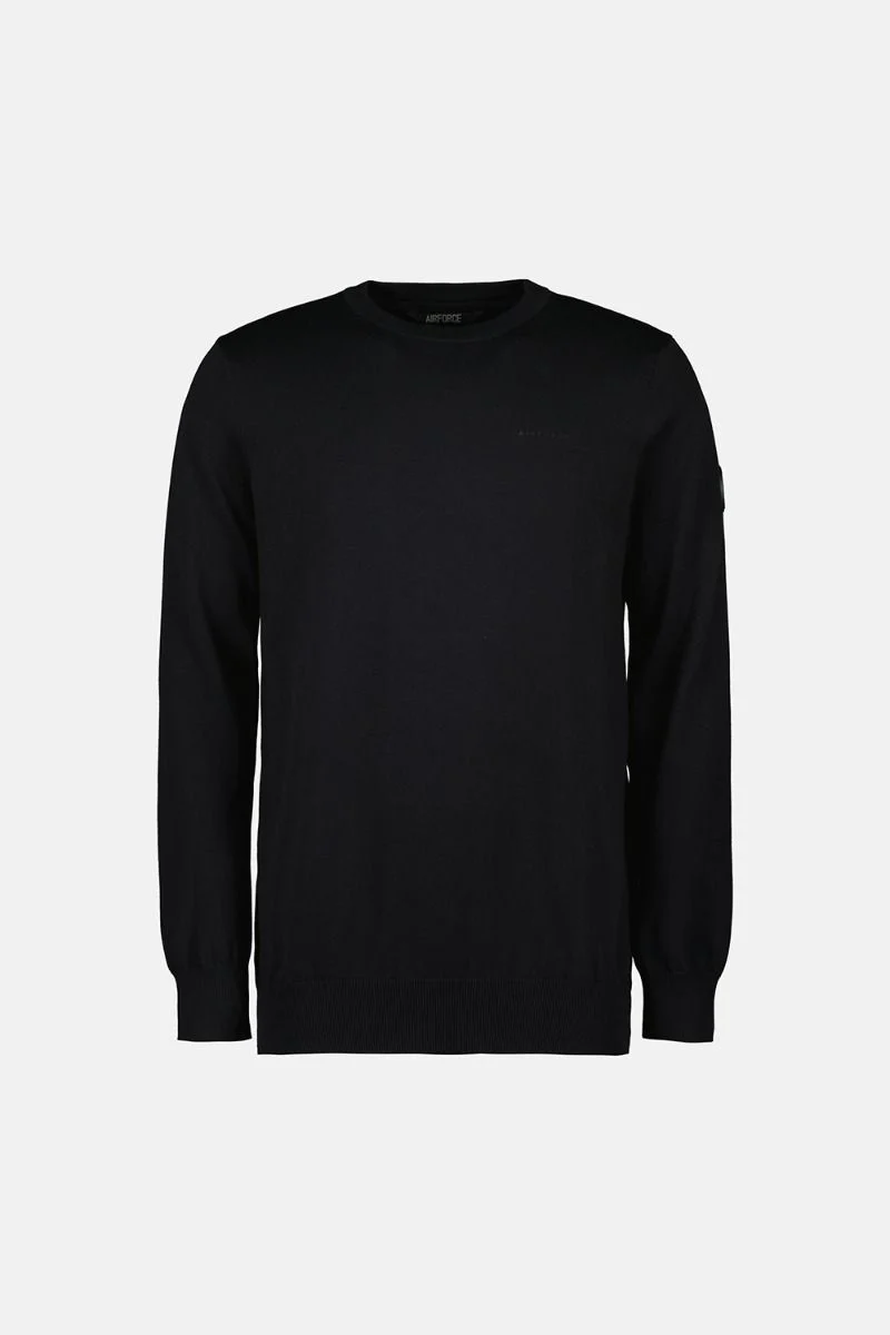 AIRFORCE TRUI KNITWEAR ROUND NECK ZWART