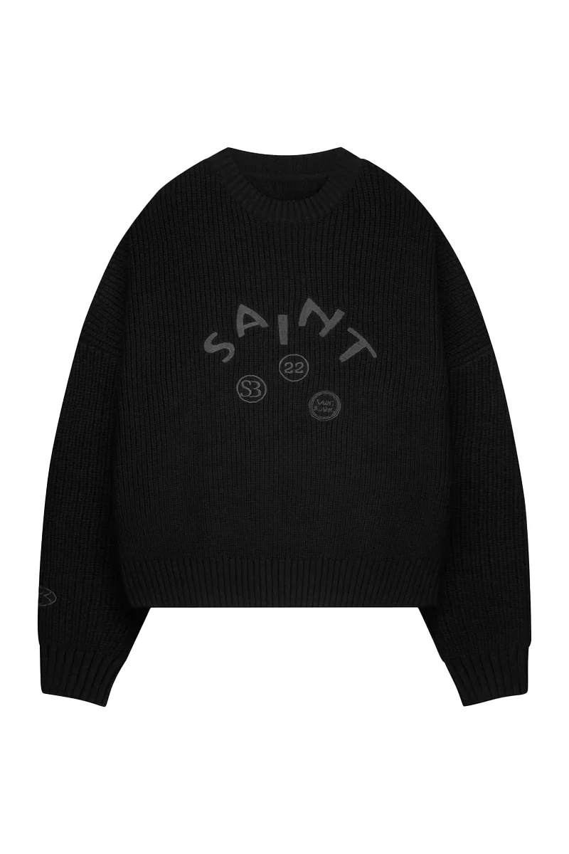 Saint Blanc TRUI REFOCUS KNITTED SWEATER ZWART