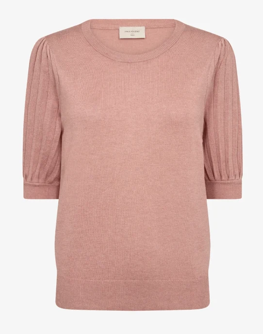 Freequent Pullover JOEL Puff Sleeve Rose Dawn Melange