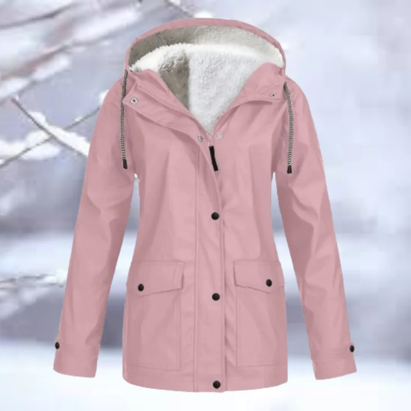 Winterjas Dames Waterdicht met Capuchon en Verstelbare Manchetten