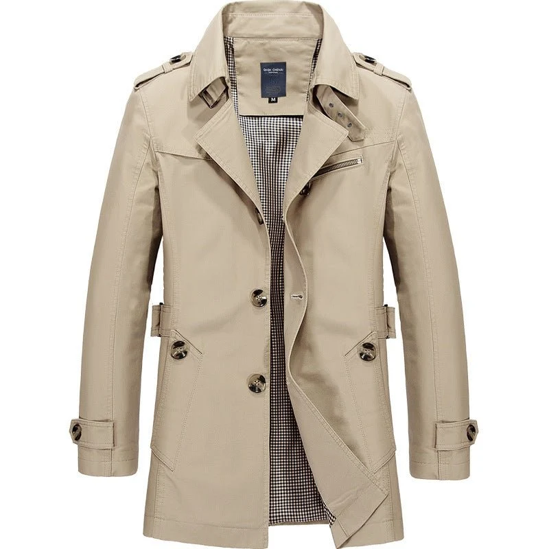 Jas Heren met een Halflange Trenchcoat voor de Overgangsseizoenen