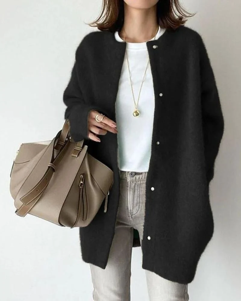 Vest Dames Stijlvol met Knoopsluiting en Warme Losse Materialen