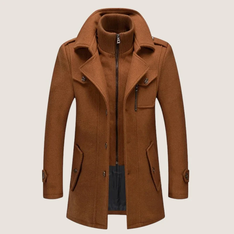 Winterjas Heren Zacht Materiaal met Ritssluiting Knopen en Zakken
