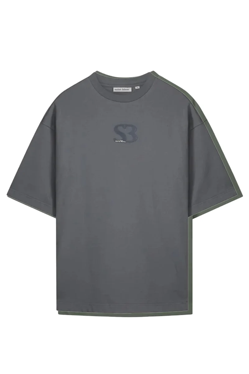 Saint Blanc T-SHIRT INITIAL LOGO T-SHIRT GRIJS