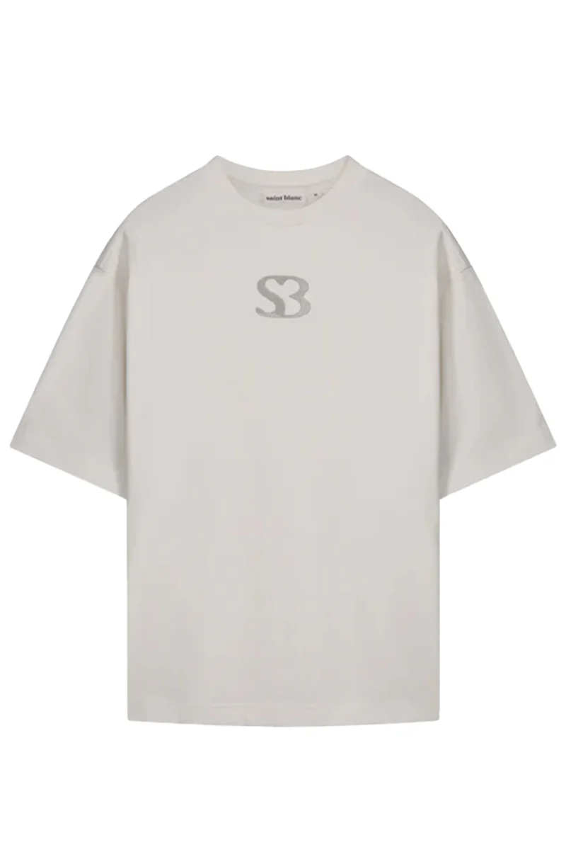 Saint Blanc T-SHIRT INITIAL LOGO T-SHIRT WIT