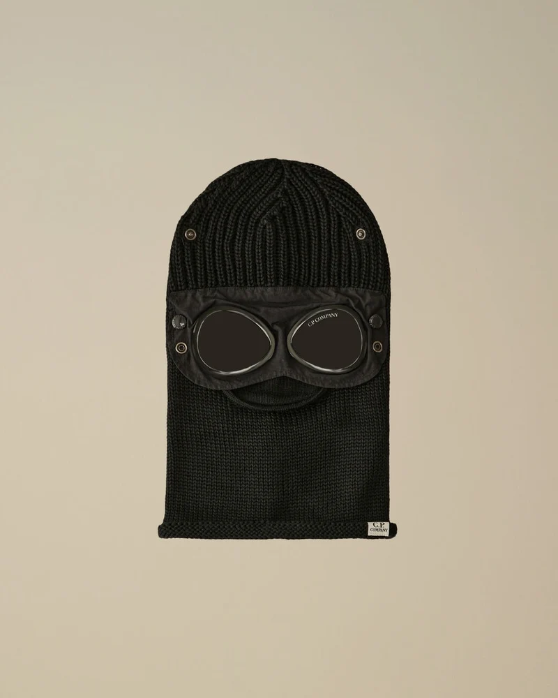 CP COMPANY MUTS MERINO WOOL GOGGLE BALACLAVA ZWART