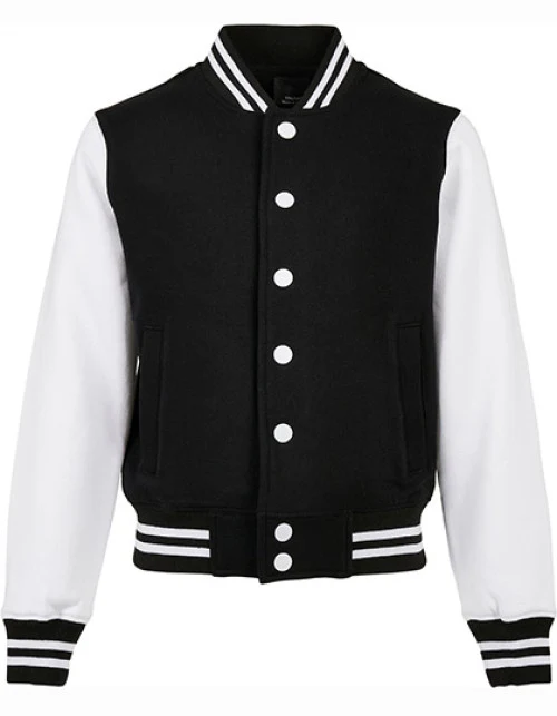 Build Your Brand - Kids´ Organic Sweat College Jacket - Black