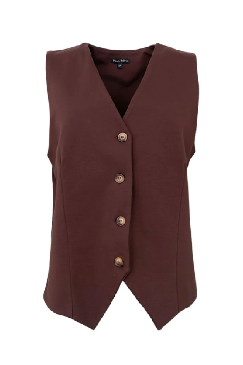 Black Colour - Bcdavi Casual Vest 40991 - Coffee