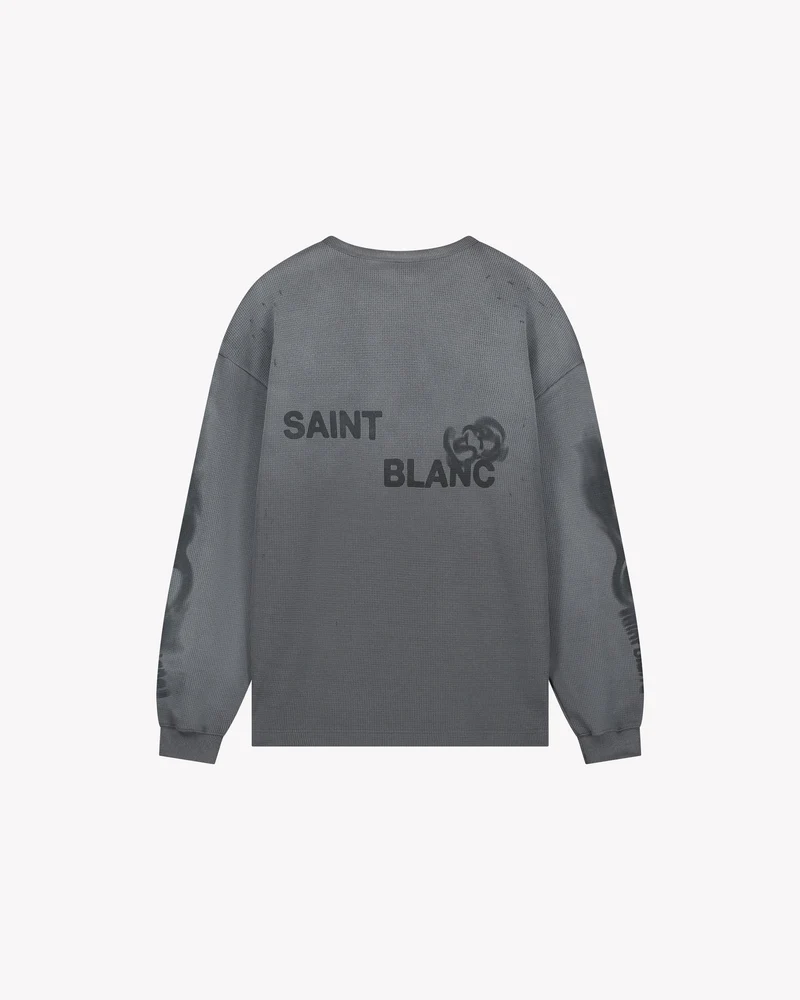 Saint Blanc TRUI BLUR WAFFLE KNIT D-GRIJS