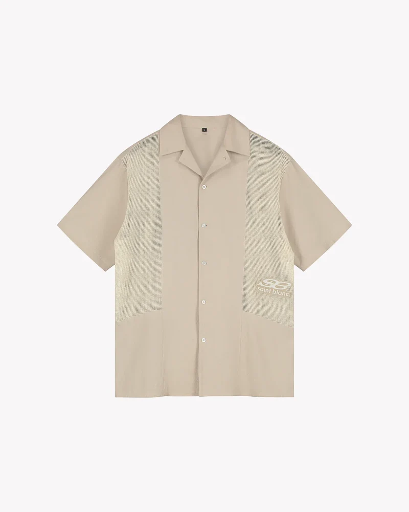 Saint Blanc SHIRT PANELED LOGO SHIRT BEIGE