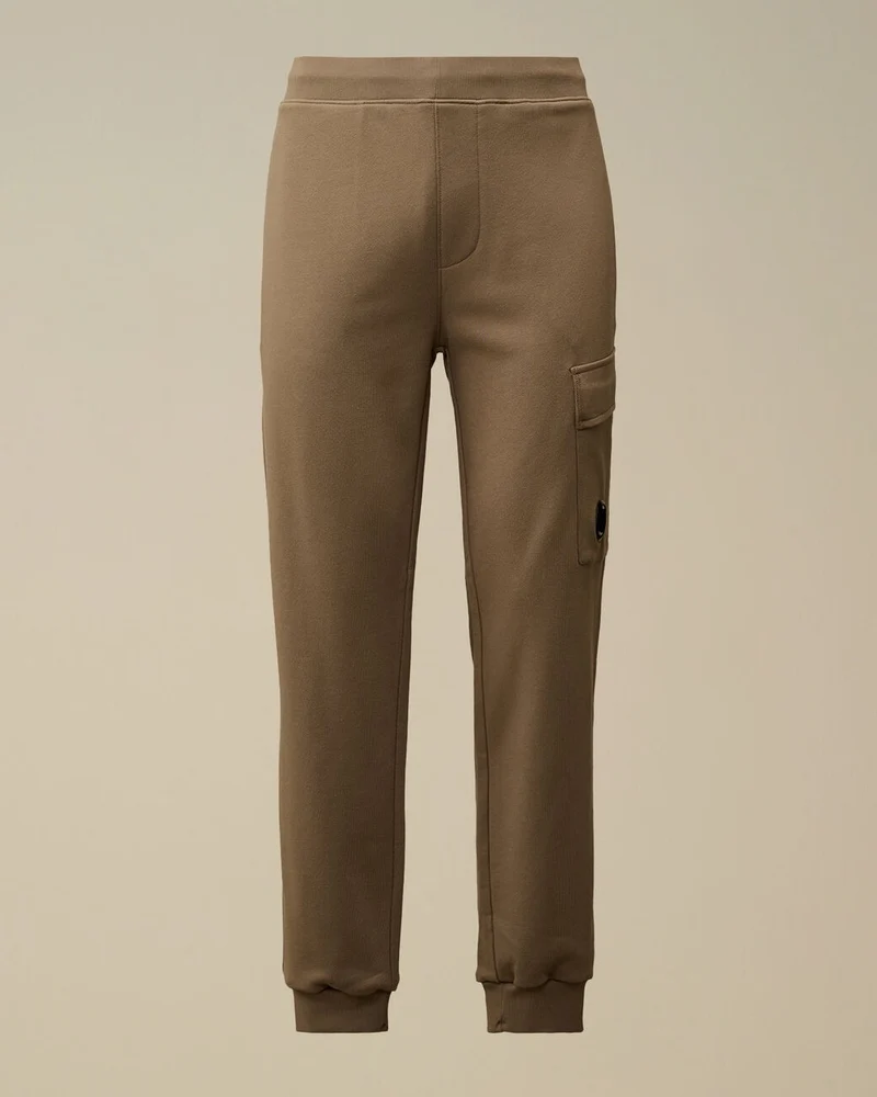 CP COMPANY JOGGING BROEK DIAGONAL RAISED FLEECE CARGO SWEATPANTS L-BRUIN