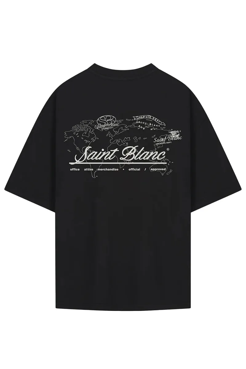 Saint Blanc T-SHIRT OFFICE MERCH T-SHIRT ZWART WIT