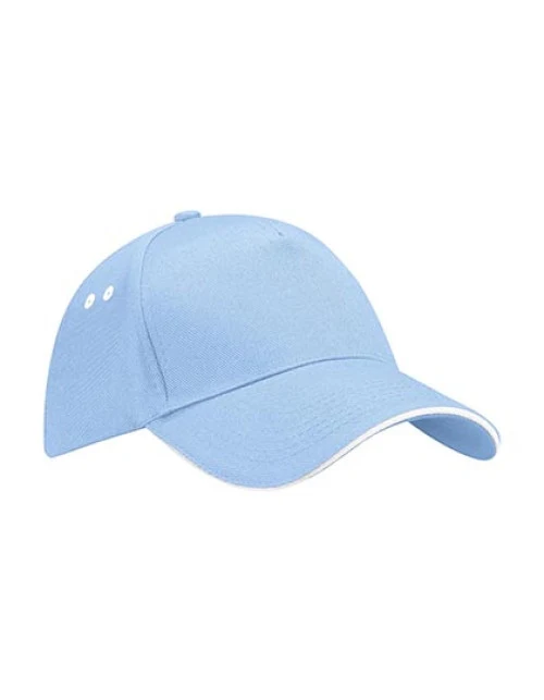 Beechfield - Ultimate 5 Panel Cap - Sandwich Peak - Sky Blue