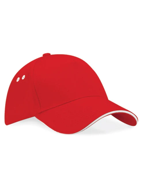 Beechfield - Ultimate 5 Panel Cap - Sandwich Peak - Classic Red