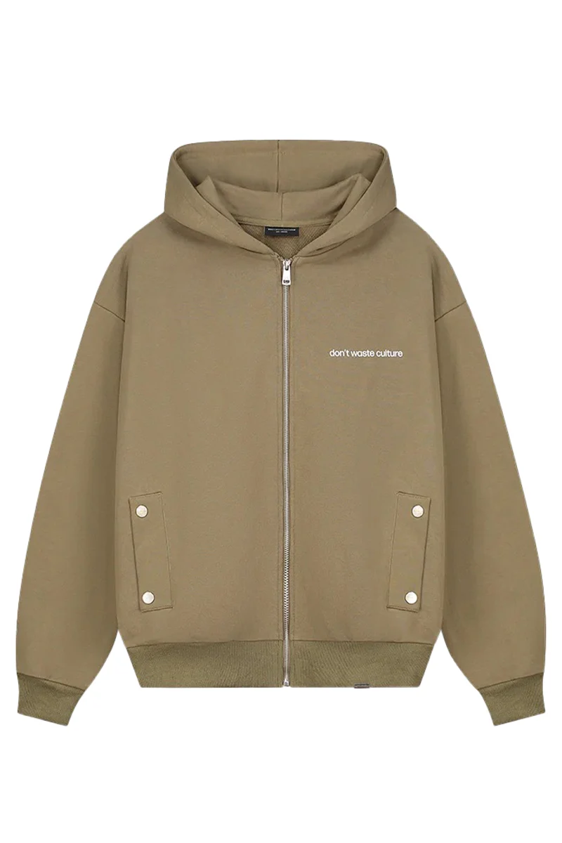 DONT WASTE CULTURE SWEATER ALE ZIPPED HOODIE L-BRUIN